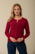 Dot + Pointelle Cardigan WINE