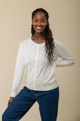 Dot + Pointelle Cardigan CREAM