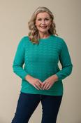 Wavy Pointelle Sweater 2 KP733647 GREEN