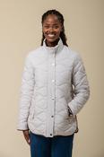 Contrast Quilted Gold Popper Jacket STONE image