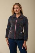 Colourful Tweed Zip Jacket 318 – Pink Multi image