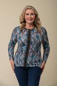 Diamante Placket Zip Cardigan BLUES