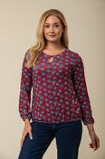 Button Blouson S Soft Tee - Red