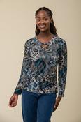 Bead Gold Foil Top GL12082A Beige/Blue