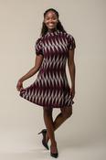 Zig Zag Brushed Dress D175363  – Wine image