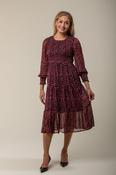 Wine Ditsy Print Chiffon Dress D518639 WINE image