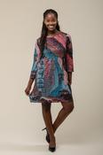 Water Print Colour Dress D171965 – Teal