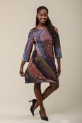 Water Print Colour Dress D171965 – Green
