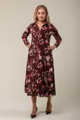 Burgundy Print Shirt Dress D180619 BURGUNDY image
