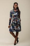 Cowl Neck Brush Dress – Green