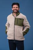 Zip Through Sherpa Fleece – Stone