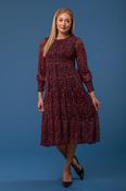 Wine Ditsy Print Chiffon Dress D518639 WINE image