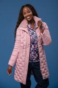 Fur Trim V Quilt Jacket – PINK image