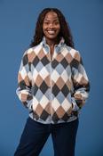 Diamond Fleece Jacket – Blue/Camel image