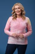 Pink Rose Sequin Print Sweater KP168702 PINK image