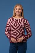 Eyelash Knitted Zipper Cardigan – Wine