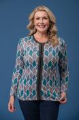 Diamante Placket Zip Cardigan GREEN