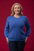 Wavy Pointelle Sweater 2 KP733647 BLUE image