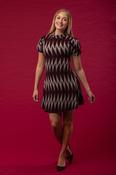 Zig Zag Brushed Dress D175363  – Wine image