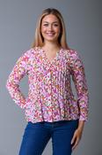 Ditsy Pleat Crinkle Top WHITE
