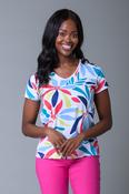 Bright Flower Print Tee BLUE/GREEN image