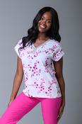 Plait Trim Print Tee Pinks image