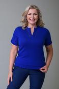 Blouson Crochet Trim Tee BLUE image