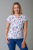 Leaf Slub Print Tee WHITE