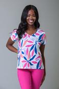Bright Flower Print Tee Pink/Orange image