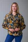 Autumn Leaf Blouse Teal/Mustard