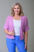 Tape yarn open cardigan LILAC