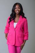 Linen Blend Blazer FUSCHIA