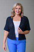 Tape yarn open cardigan NAVY