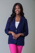 Linen Blend Blazer NAVY