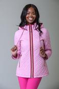 Rectangle Quilt Trim Jacket PINK/RED image