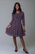 Lace Flower Print Dress D734939 BLACK/PINK image