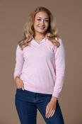 V-Neck Nep Yarn Insert Sweater PINK