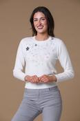 Placement Flower Sweater KP177606 CREAM image