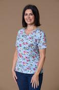 Pastel Flowers V Neck BLUE