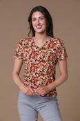 Spring Flower V Neck RED
