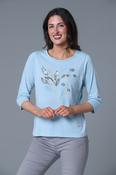 Square Glitter Detail Tee BLUE