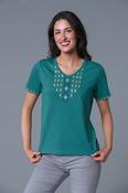 Gold Aztec Trim Tee GREEN