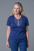 Gold Aztec Trim Tee NAVY