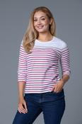 Stripe Lurex Top WHITE/PINK