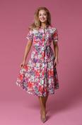 Garden Breeze Belted Dress RED