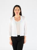 SH29938  edge to edge patterned shrug 3/4 sleeve WHITE