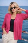 Lacy Pattern Edge to Edge Shrug 3/4 Sleeve SH30806  – Pink