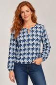 Supersoft Keyhole Top – Teal/Navy