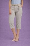22 Inch Garment Dye Crop Trouser with Belt T30828  – Stone