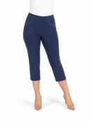 T30831  CROP 22 INCH TROUSER WITH EMBROIDERED BA NAVY image